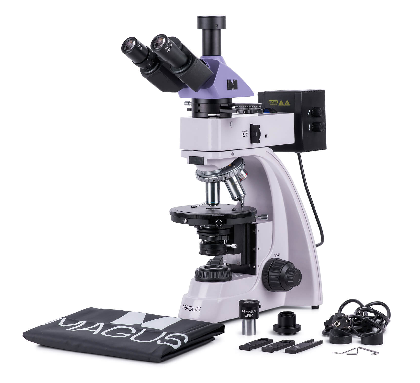 Polarizačný digitálny mikroskop MAGUS Pol D850 obsah balenia